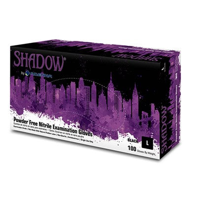 SHADOW® Nitrile Exam, PF, Black, 6 mil