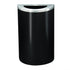 Glaro 18” Half Round Receptacles with Hinged Lids and Plastic Inner Liner, Satin Aluminum Lid