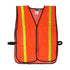Safety Vest  Mesh Non Rated, with 1" Reflective Stripe in Green or Orange