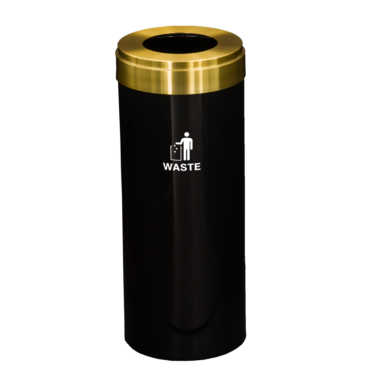 Glaro RecyclePro Value Single Purpose Recycling Receptacle – Satin Brass Lid, Multiple Sizes | Made in USA