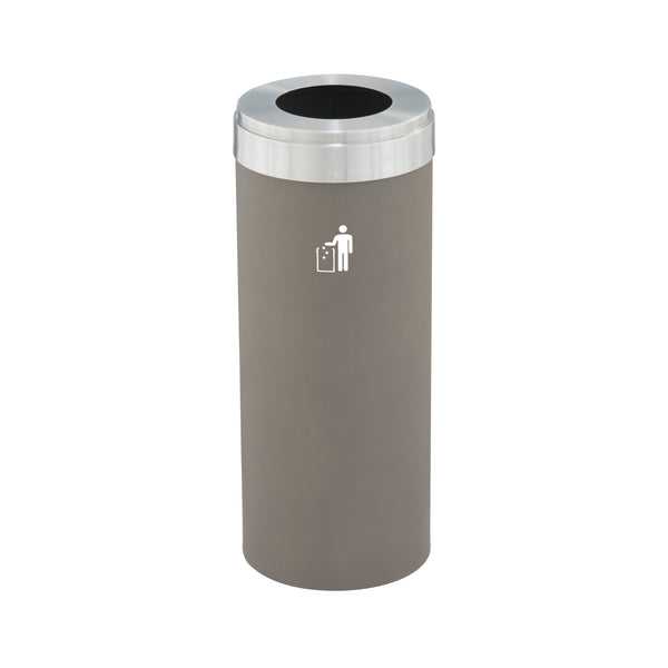 Glaro RecyclePro Value Waste Receptacle – Large Opening | Satin Aluminum Lid | 15–41 Gallons | Made in USA