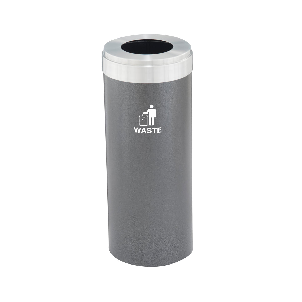 Glaro RecyclePro Value Waste Receptacle – Large Opening | Satin Aluminum Lid | 15-41 Gallons | Made in USA