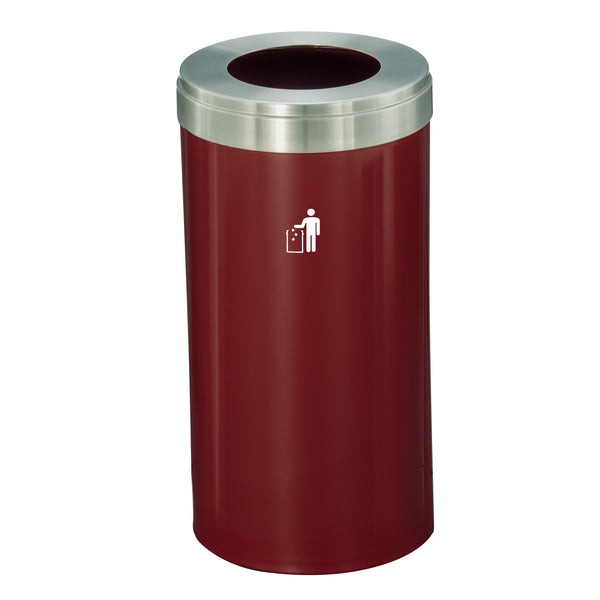 Glaro RecyclePro Value Waste Receptacle – Large Opening | Satin Aluminum Lid | 15–41 Gallons | Made in USA