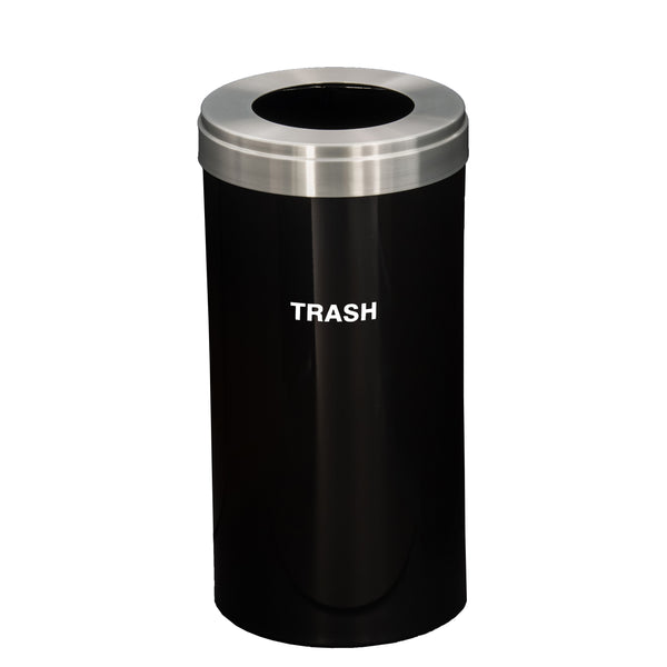 Glaro RecyclePro Value Waste Receptacle – Large Opening | Satin Aluminum Lid | 15–41 Gallons | Made in USA