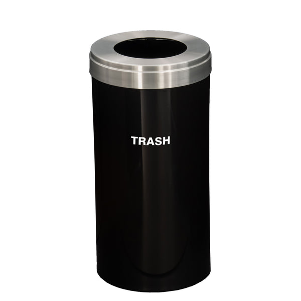 Glaro RecyclePro Value Series with Single Purpose, Large Opening for WASTE & TRASH - Designer Color base with Satin Aluminum Lid