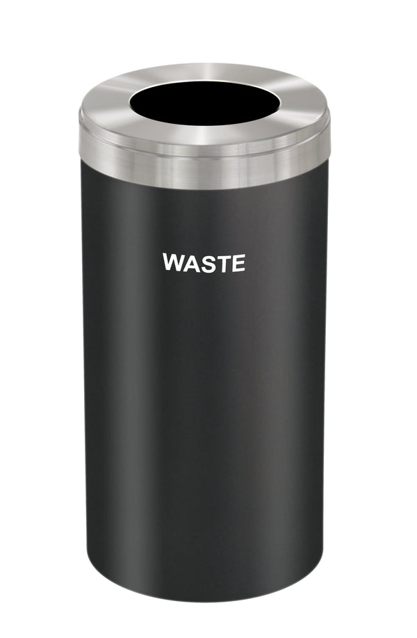 Glaro RecyclePro Value Waste Receptacle – Large Opening | Satin Aluminum Lid | 15–41 Gallons | Made in USA