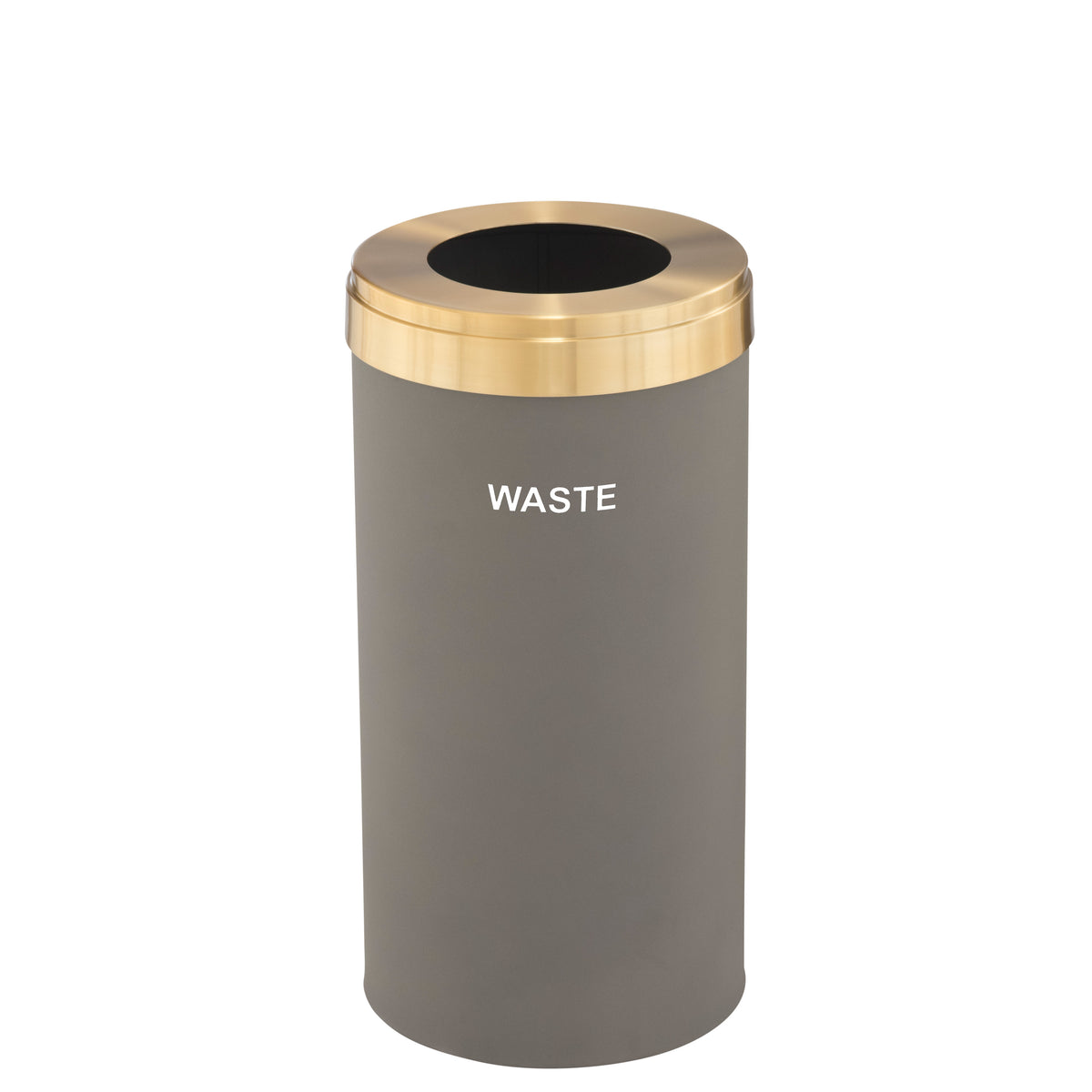 Glaro RecyclePro Value Single Purpose Recycling Receptacle – Satin Brass Lid, Multiple Sizes | Made in USA