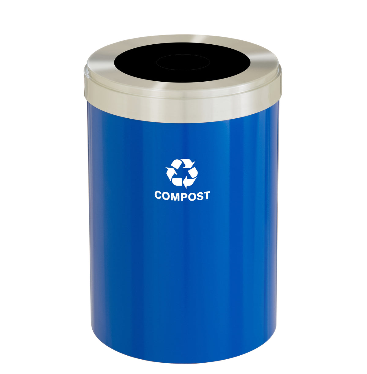 Glaro RecyclePro Value Waste Receptacle – Large Opening | Satin Aluminum Lid | 15-41 Gallons | Made in USA