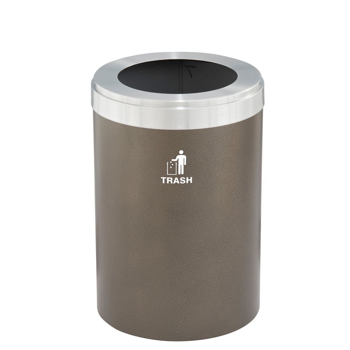 Glaro RecyclePro Value Waste Receptacle – Large Opening | Satin Aluminum Lid | 15-41 Gallons | Made in USA