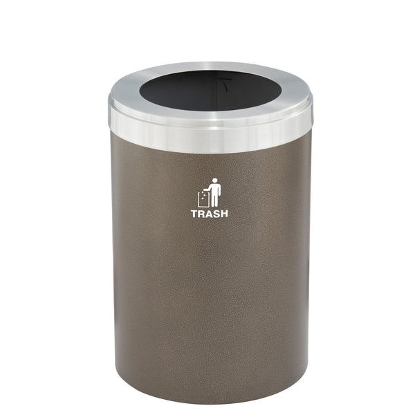 Glaro RecyclePro Value Waste Receptacle – Large Opening | Satin Aluminum Lid | 15–41 Gallons | Made in USA