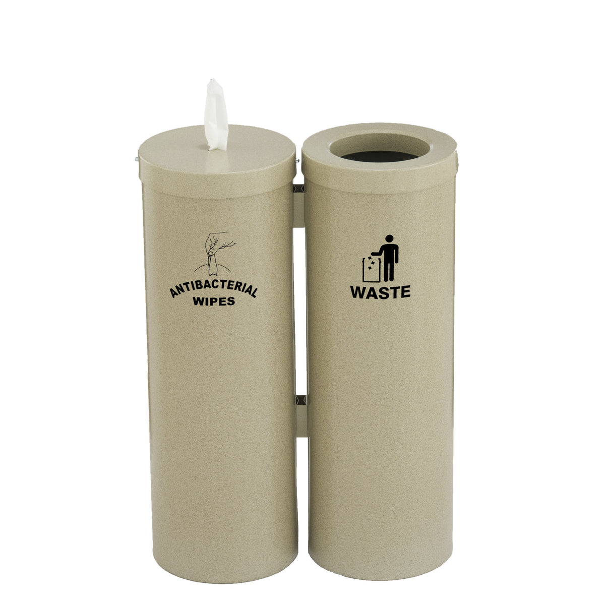 Glaro Floor Standing Antibacterial Wipes Station with Trash Receptacle | Made in USA