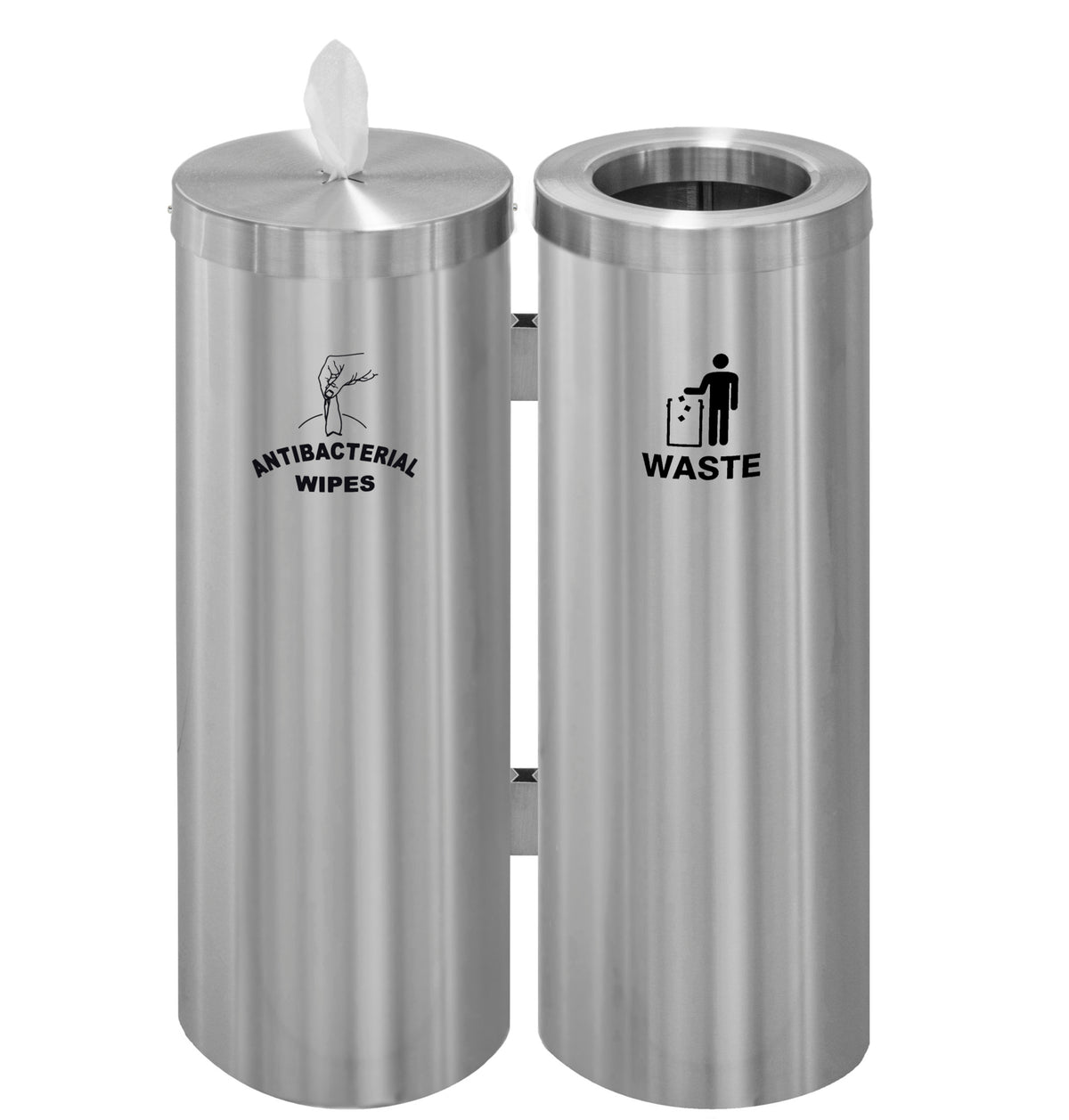 Glaro Floor Standing Antibacterial Wipes Station with Trash Receptacle | Made in USA