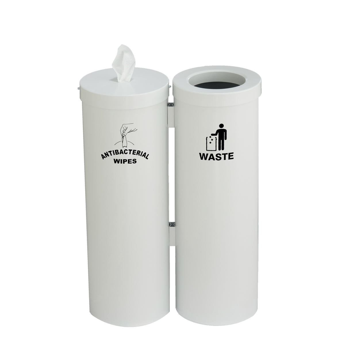 Glaro Floor Standing Antibacterial Wipes Station with Trash Receptacle | Made in USA