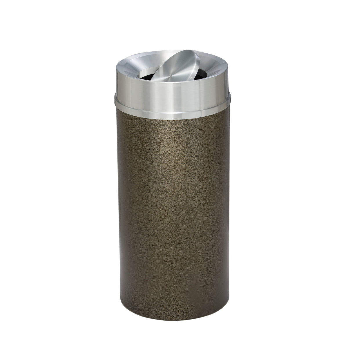 Glaro “Mount Everest” Waste Receptacle –  Satin Aluminum Tip Action Lid | Choose base color | Made in USA