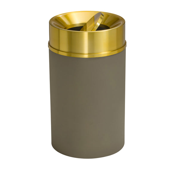 Glaro “Mount Everest” Waste Receptacle – Tip Action Lid | Nickel & Satin Brass | Made in USA