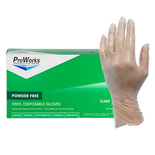 ProWorks Vinyl Clear Powder Free Gloves (GL-V103F)