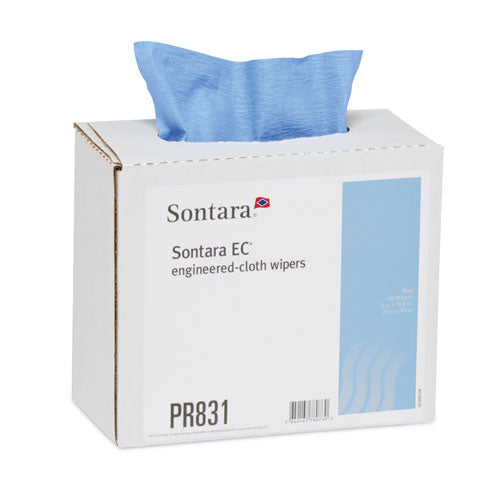 Sontara® EC, Creped, Blue, 9" x 16.5", Interfolded in Dispenser Box, 100/box, 8 boxes/case (M-PR831)
